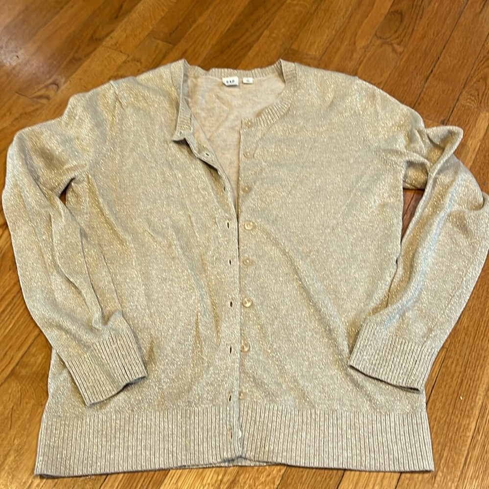 Never worn Sparkly gold Gap cardigan women large
